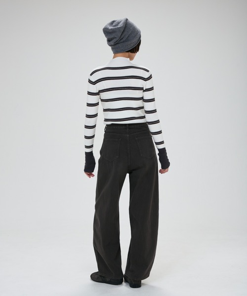 full/fill.(フルフィル)の「front button border knit tops / フロントボタンボーダーニットトップス(ニット/セーター・レディース・グレー/ホワイト・FREE)」の17枚目の写真