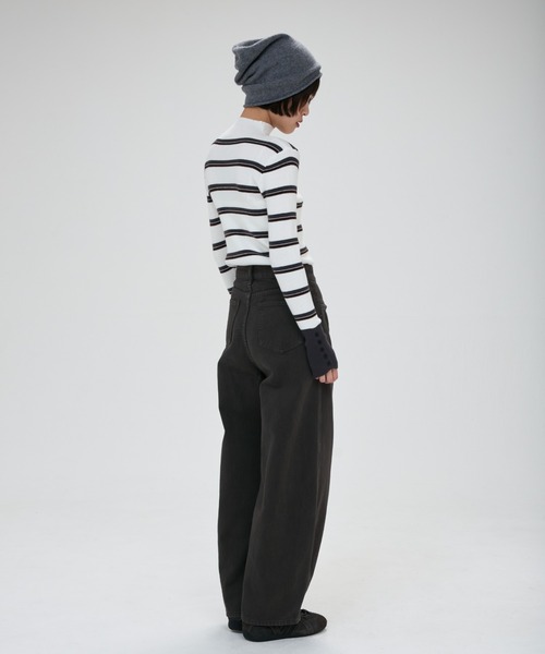 full/fill.(フルフィル)の「front button border knit tops / フロントボタンボーダーニットトップス(ニット/セーター・レディース・グレー/ホワイト・FREE)」の18枚目の写真