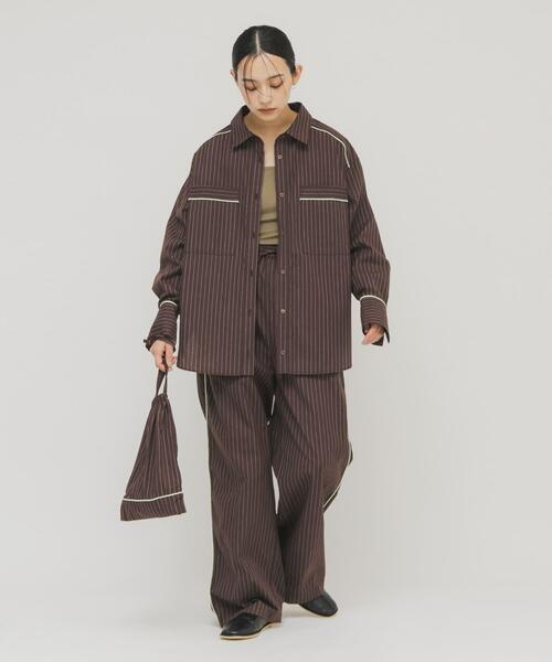 KBF（ケイビーエフ）の「ストライプイージーパンツ（その他パンツ・レディース・ブラウン/アイボリー・ONE）」の15枚目の写真