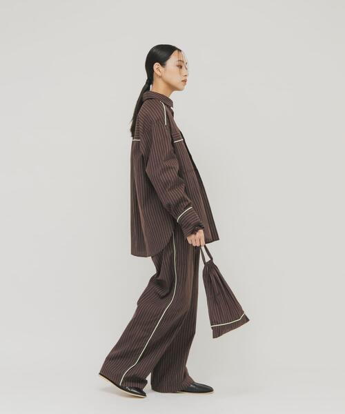 KBF（ケイビーエフ）の「ストライプイージーパンツ（その他パンツ・レディース・ブラウン/アイボリー・ONE）」の16枚目の写真