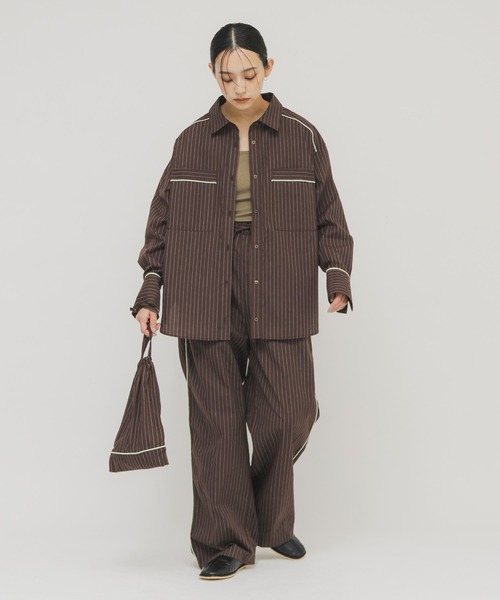 KBF（ケイビーエフ）の「ストライプイージーパンツ（その他パンツ・レディース・ブラウン/アイボリー・ONE）」の10枚目の写真