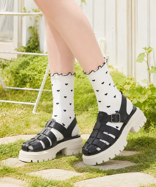 coca(ANDEX shoes product)(コカ)の「厚底 トラックソール グルカサンダル(サンダル・レディース・ホワイト/ブラック・MEDIUM/LARGE/SMALL)」の5枚目の写真
