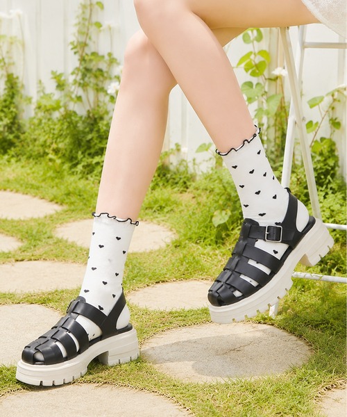 coca(ANDEX shoes product)(コカ)の「厚底 トラックソール グルカサンダル(サンダル・レディース・ホワイト/ブラック・MEDIUM/LARGE/SMALL)」の7枚目の写真