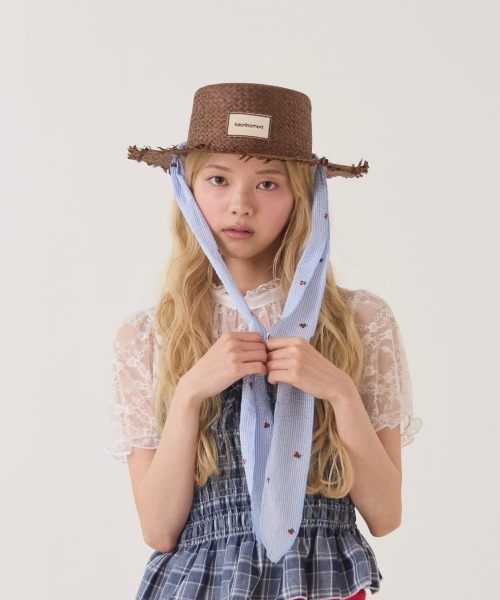 kaorinomori（カオリノモリ）の「kaorinomori  ユニンハット / カオリノモリ（ハット・レディース・ブラウン/ライトブルー/ライトベージュ・M/57.5cm）」の2枚目の写真