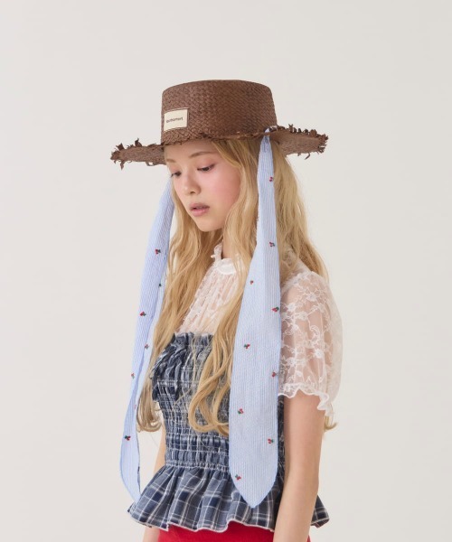 kaorinomori（カオリノモリ）の「kaorinomori  ユニンハット / カオリノモリ（ハット・レディース・ブラウン/ライトブルー/ライトベージュ・M/57.5cm）」の15枚目の写真