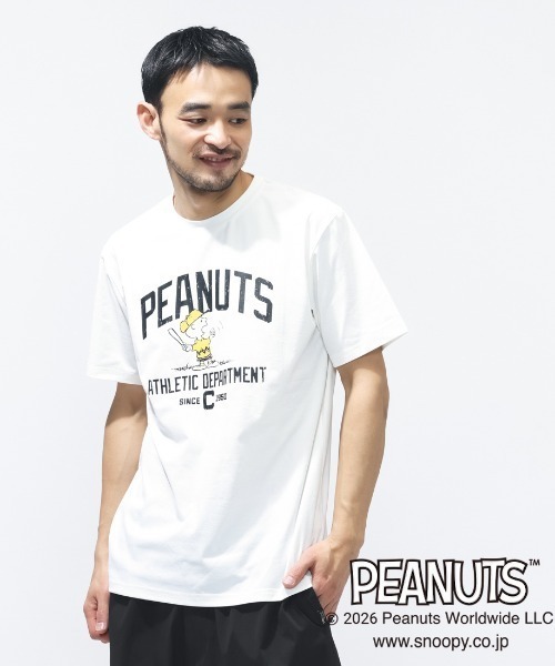 PEANUTS(ピーナッツ)の「ピーナッツ グラフィックTシャツ カレッジ(Tシャツ/カットソー・メンズ・オフホワイト/チャコールグレー・3L/LL/L/M/S)」の2枚目の写真