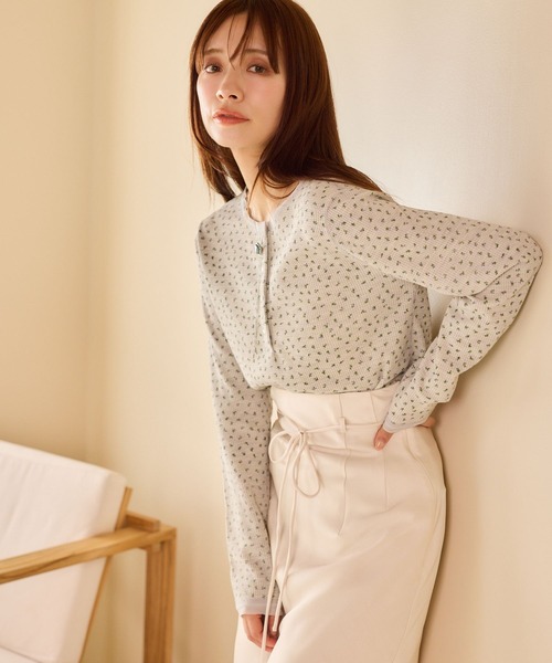 mysty woman（ミスティウーマン）の「サーマル小花カットソーLS 659807（Tシャツ/カットソー・レディース・オフホワイト/グレー・FREE）」の5枚目の写真