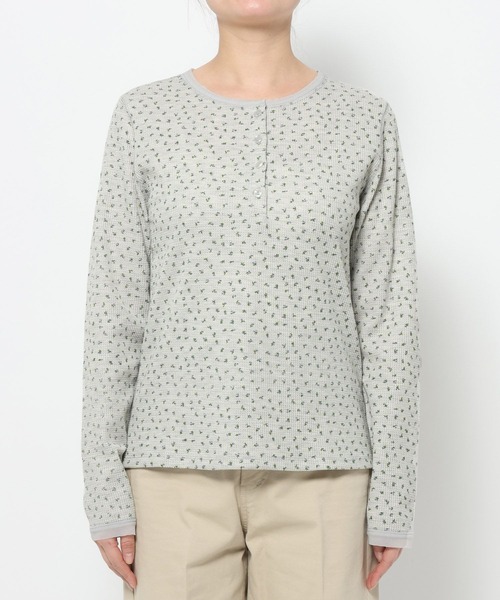 mysty woman（ミスティウーマン）の「サーマル小花カットソーLS 659807（Tシャツ/カットソー・レディース・オフホワイト/グレー・FREE）」の6枚目の写真