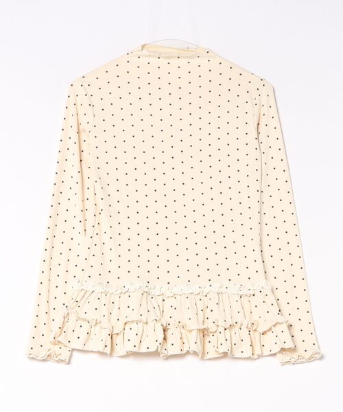 CERCA(チェルカ)の「Nia(ニア)/ドット柄 レイヤードフリルトップス カットソー(Tシャツ/カットソー・レディース・グレー/アイボリー・MEDIUM/SMALL)」の4枚目の写真