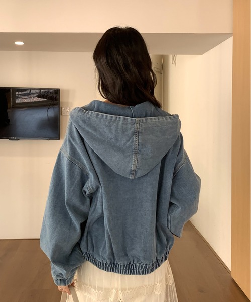 ROOPTOKYO(ループトウキョウ)の「フード付きデニムパーカー 冬服(ブルゾン・レディース・インディゴブルー/ブラック・FREE)」の12枚目の写真