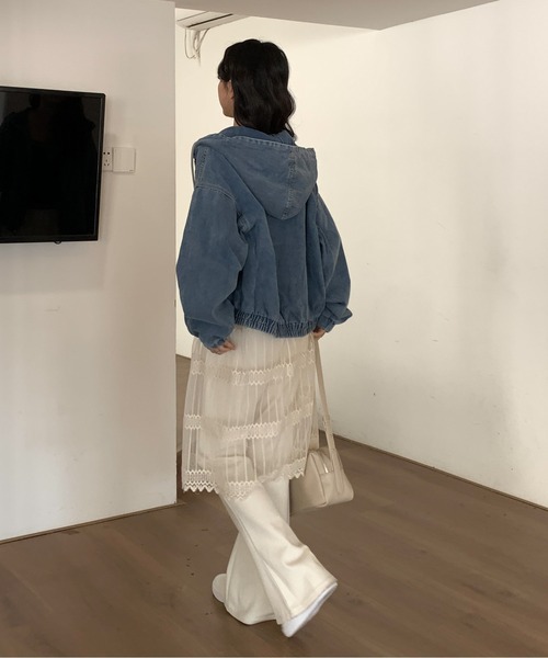 ROOPTOKYO(ループトウキョウ)の「フード付きデニムパーカー 冬服(ブルゾン・レディース・インディゴブルー/ブラック・FREE)」の13枚目の写真