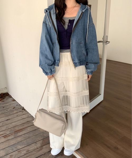 ROOPTOKYO(ループトウキョウ)の「フード付きデニムパーカー 冬服(ブルゾン・レディース・インディゴブルー/ブラック・FREE)」の14枚目の写真