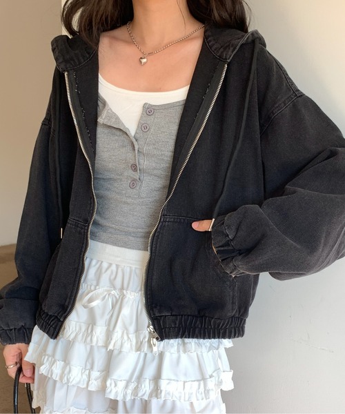 ROOPTOKYO(ループトウキョウ)の「フード付きデニムパーカー 冬服(ブルゾン・レディース・インディゴブルー/ブラック・FREE)」の16枚目の写真