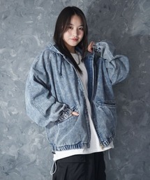 NOIZY�i�m�C�W�[�j�́uVintage like denim hoodie / ���B���e�[�W���C�N �n�[�h�E�H�b�V�� �f�j�� �W�b�v�p�[�J�[�i�f�j���W���P�b�g�j�v