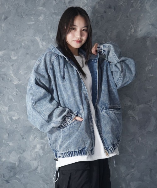 セール】Vintage like denim hoodie / ヴィンテージライク ハード