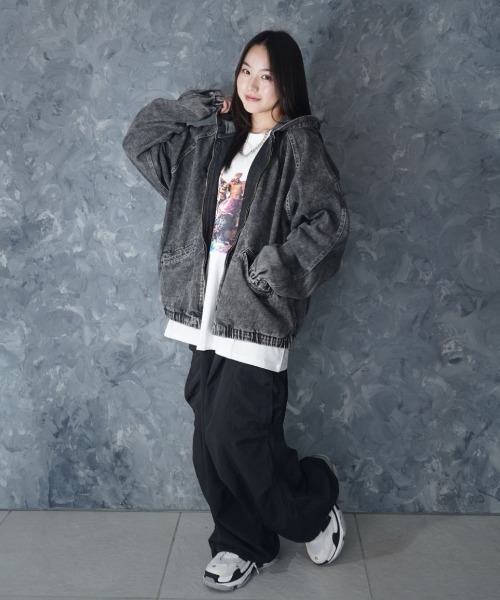 セール】Vintage like denim hoodie / ヴィンテージライク ハード