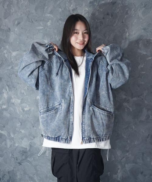 セール】Vintage like denim hoodie / ヴィンテージライク ハード