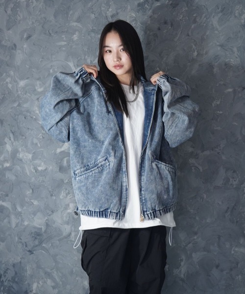 セール】Vintage like denim hoodie / ヴィンテージライク ハード