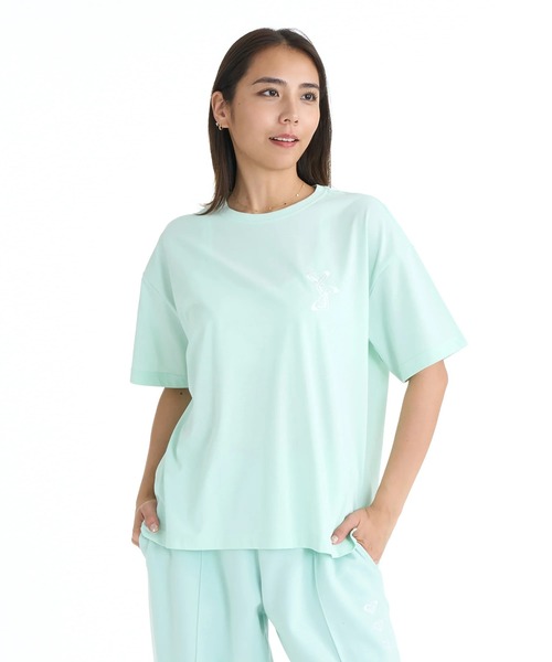 ROXY(ロキシー)の「ROXY ウィメンズ FITNESS TRIPLE HEARTS S/S TE Tシャツ 【2026年春夏モデル】/ロキシーUVカット半袖Tシャツ(Tシャツ/カットソー・レディース・ブラック/グレー/ミント・SMALL/MEDIUM/LARGE)」の14枚目の写真
