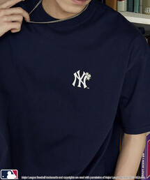 PUBLUX/パブリュクス <機能性素材>別注MLB ワンポイント フラワー刺繍 Tシャツ 限定展開