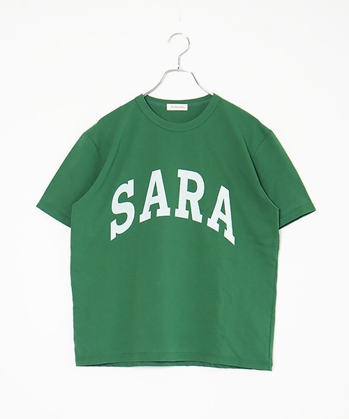 SOLAMONAT（ソラモナ）の「サラリト天竺　プリントT SARA（Tシャツ/カットソー・レディース・ホワイト×ブラック/ブラック/ホワイト×レッド/グリーン/ネイビー・FREE）」の4枚目の写真