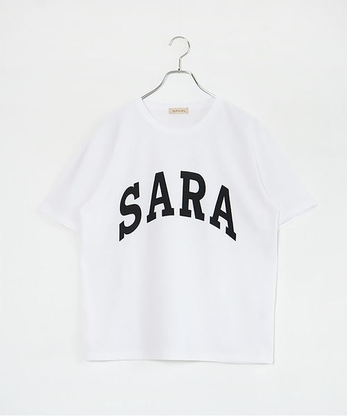 SOLAMONAT（ソラモナ）の「サラリト天竺　プリントT SARA（Tシャツ/カットソー・レディース・ホワイト×ブラック/ブラック/ホワイト×レッド/グリーン/ネイビー・FREE）」の10枚目の写真