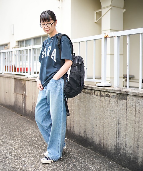 SOLAMONAT（ソラモナ）の「サラリト天竺　プリントT SARA（Tシャツ/カットソー・レディース・ホワイト×ブラック/ブラック/ホワイト×レッド/グリーン/ネイビー・FREE）」の22枚目の写真