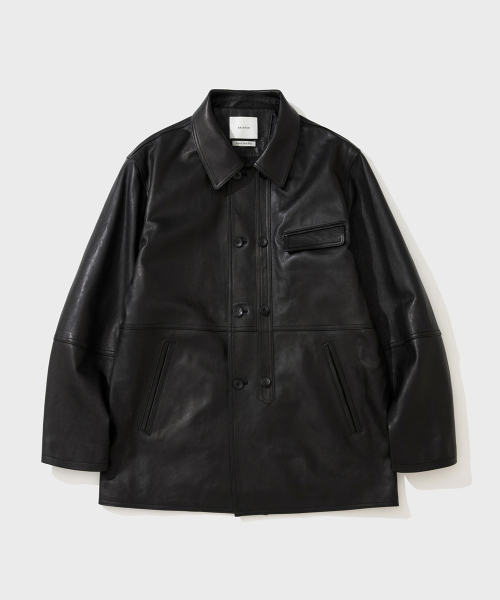 LC LEATHER CAR COAT (BLACK)（ライダースジャケット）｜SHIRTER