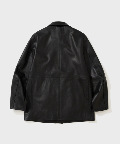 LC LEATHER CAR COAT (BLACK)（ライダースジャケット）｜SHIRTER