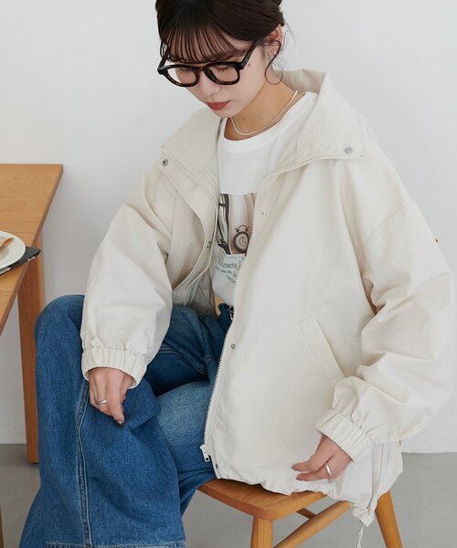 セール】【WEB限定】ナイロンスタンドロングブルゾン（ブルゾン