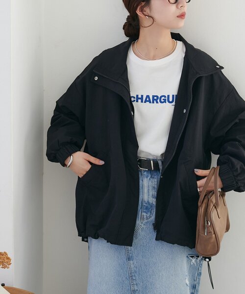 【新品タグ付】DISCOAT ブルゾン　ナイロンスタンドロングブルゾン　アウター セール】【WEB限定】ナイロンスタンドロングブルゾン（ブルゾン