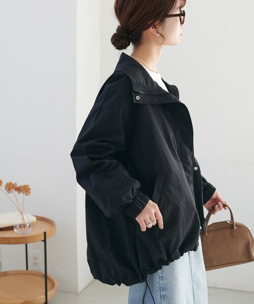 【新品タグ付】DISCOAT ブルゾン　ナイロンスタンドロングブルゾン　アウター セール】【WEB限定】ナイロンスタンドロングブルゾン（ブルゾン