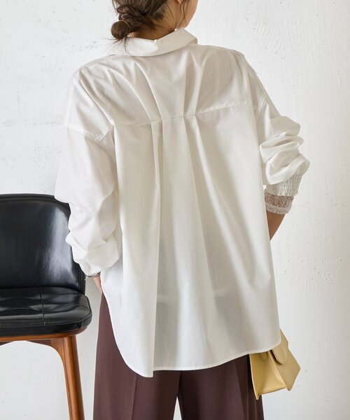 Jena espace merveilleux（ジェナ　エスパスメルヴェイユ）の「バックタックオーバーシャツ（シャツ/ブラウス・レディース・チャコールグレー/ブルー/オフホワイト/ピンク・FREE）」の6枚目の写真