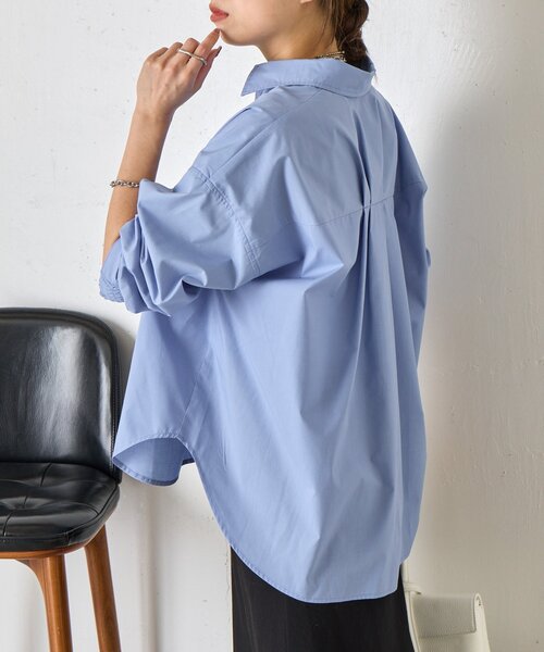 Jena espace merveilleux（ジェナ　エスパスメルヴェイユ）の「バックタックオーバーシャツ（シャツ/ブラウス・レディース・チャコールグレー/ブルー/オフホワイト/ピンク・FREE）」の20枚目の写真