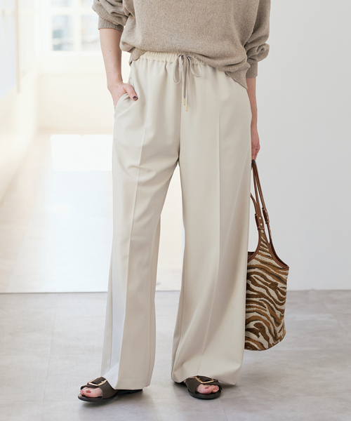 Spick & Span（スピックアンドスパン）の「ドライギャバイージースラックスパンツ（スラックス・レディース・ネイビー/ベージュ系その他/ブラウン・40/38/36）」の2枚目の写真