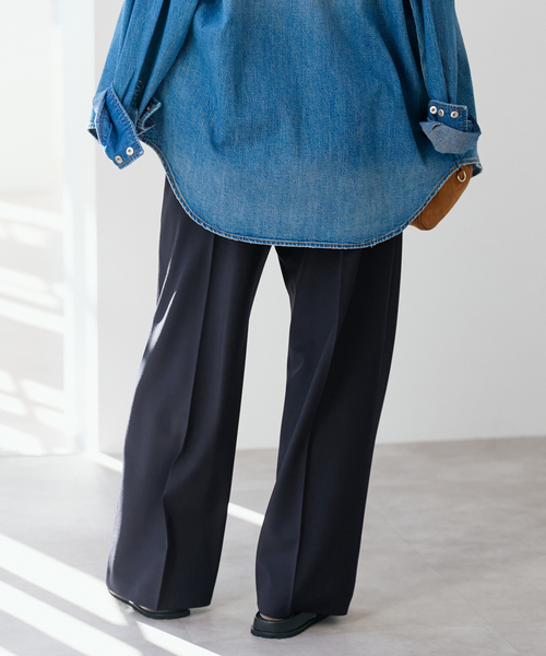 Spick & Span（スピックアンドスパン）の「ドライギャバイージースラックスパンツ（スラックス・レディース・ネイビー/ベージュ系その他/ブラウン・40/38/36）」の8枚目の写真