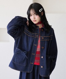 kutir（クティール）の「【セットアップ着用可能】アソートリボンフリルジャケット（ブルゾン）」