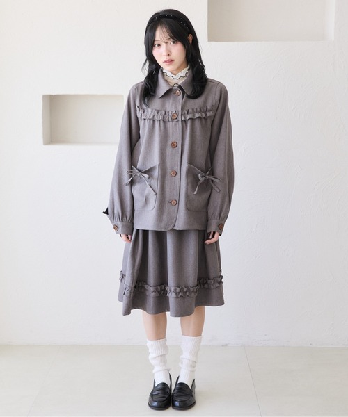 kutir（クティール）の「【セットアップ着用可能】アソートリボンフリルジャケット（ブルゾン・レディース・ブラック/ブルー/グレー・FREE）」の21枚目の写真