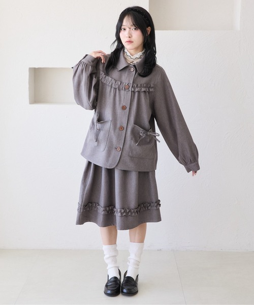 kutir（クティール）の「【セットアップ着用可能】アソートリボンフリルジャケット（ブルゾン・レディース・ブラック/ブルー/グレー・FREE）」の22枚目の写真