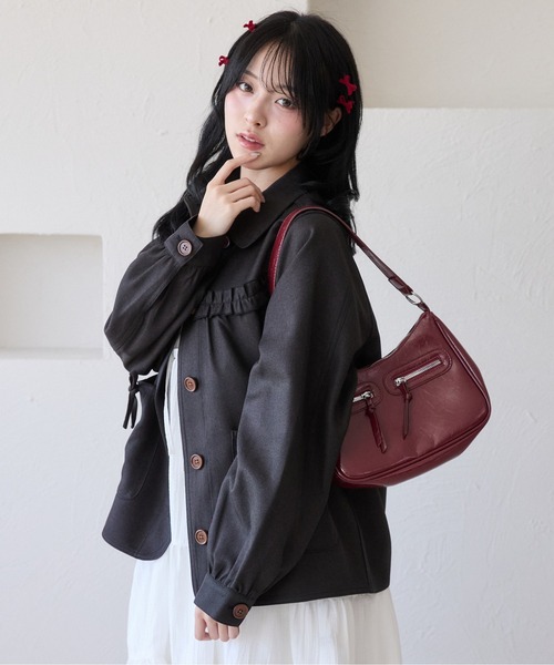 kutir（クティール）の「【セットアップ着用可能】アソートリボンフリルジャケット（ブルゾン・レディース・ブラック/ブルー/グレー・FREE）」の11枚目の写真