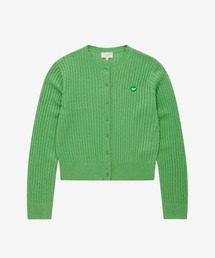 WOMEN CLOVER HEART CABLE CARDIGAN