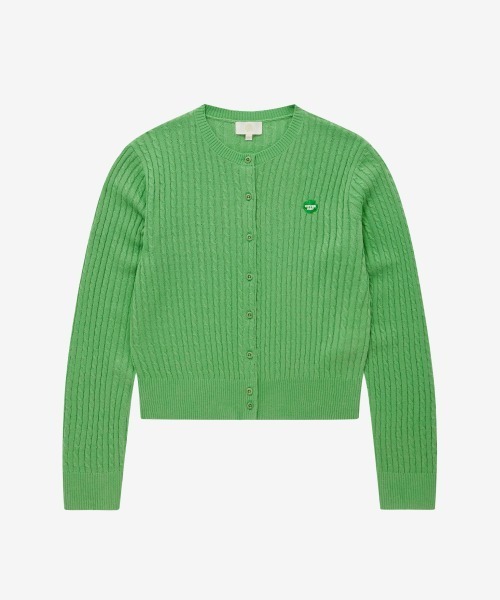 COVERNAT（カバーナット）の「WOMEN CLOVER HEART CABLE CARDIGAN（カーディガン/ボレロ・レディース・グリーン/レッド/ヘザーグレー/ネイビー・SMALL/MEDIUM）」の8枚目の写真