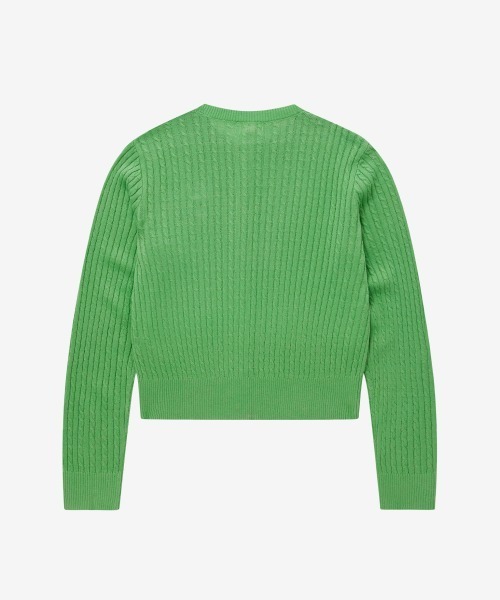 COVERNAT（カバーナット）の「WOMEN CLOVER HEART CABLE CARDIGAN（カーディガン/ボレロ・レディース・グリーン/レッド/ヘザーグレー/ネイビー・SMALL/MEDIUM）」の9枚目の写真