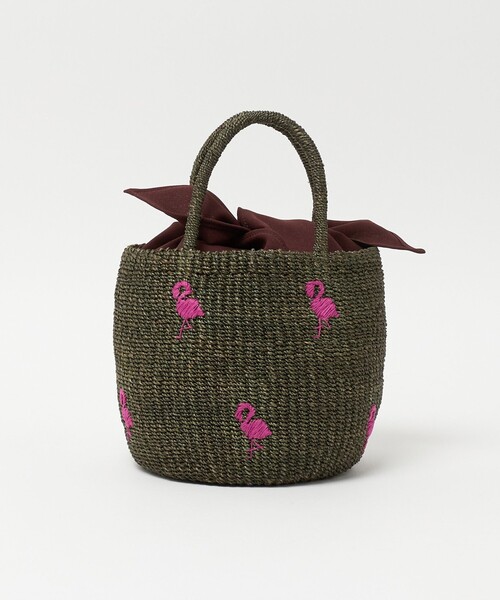EMMEL REFINES(エメルリファインズ)の「<The Bagmati>シシュウ カゴバッグ< Select by EMMEL REFINES >(かごバッグ・レディース・ナチュラル/ダークブラウン・FREE)」の2枚目の写真