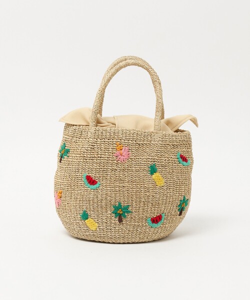 EMMEL REFINES(エメルリファインズ)の「<The Bagmati>シシュウ カゴバッグ< Select by EMMEL REFINES >(かごバッグ・レディース・ナチュラル/ダークブラウン・FREE)」の1枚目の写真