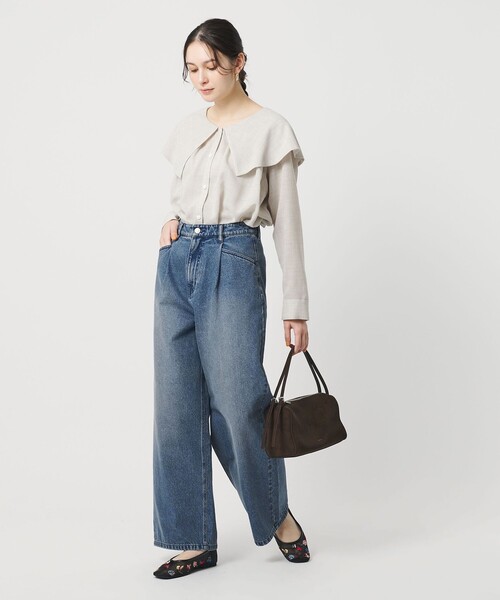 BEAUTY&YOUTH UNITED ARROWS(ビューティーアンドユースユナイテッドアローズ)の「【WEB限定】タックワイド デニムパンツ(デニムパンツ・レディース・グレー系/ネイビー・S/L/M)」の6枚目の写真