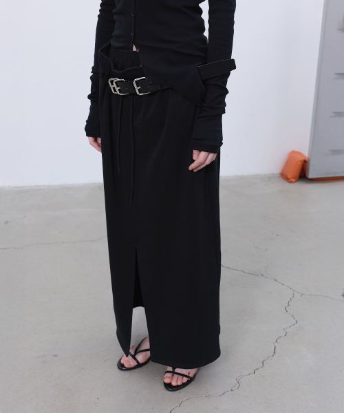 LCDC TM(エルシーディーシーティーエム)の「DOUBLE-LAYERED DETAIL SKIRT (BLACK)(スカート・レディース・その他・OS)」の6枚目の写真