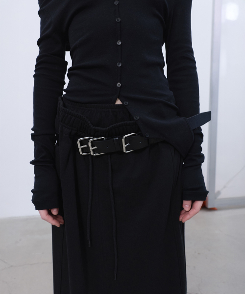 LCDC TM(エルシーディーシーティーエム)の「DOUBLE-LAYERED DETAIL SKIRT (BLACK)(スカート・レディース・その他・OS)」の9枚目の写真