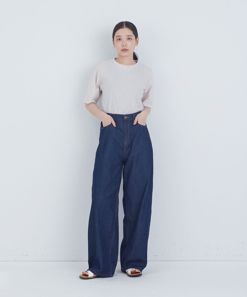 ADIEU TRISTESSE(アデュートリステス)の「6.8ozデニムパンツ(デニムパンツ・レディース・インディゴブルー/ライトインディゴブルー・40/36/38)」の4枚目の写真
