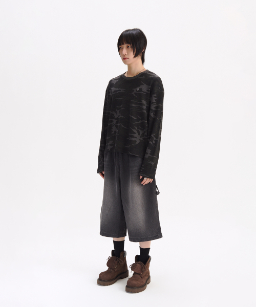 SLOW RECORD HOUSE（スローレコードハウス）の「フィンガーホールクロップロングスリーブ_カモ（チャコール）（Tシャツ/カットソー・レディース・その他・MEDIUM/LARGE）」の12枚目の写真
